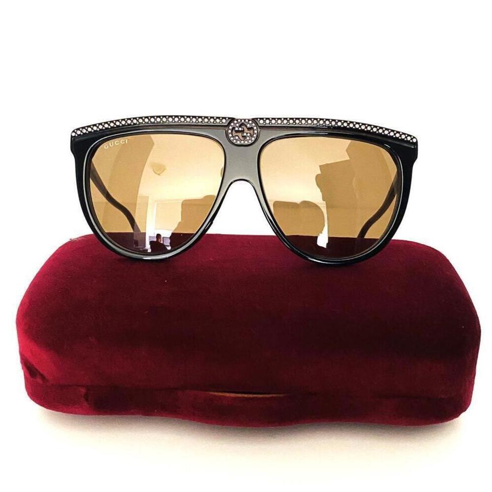 NWT Gucci GG0732S-005-61 005 Black/Brown 61mm Sunglasses - Picture 2 of 5